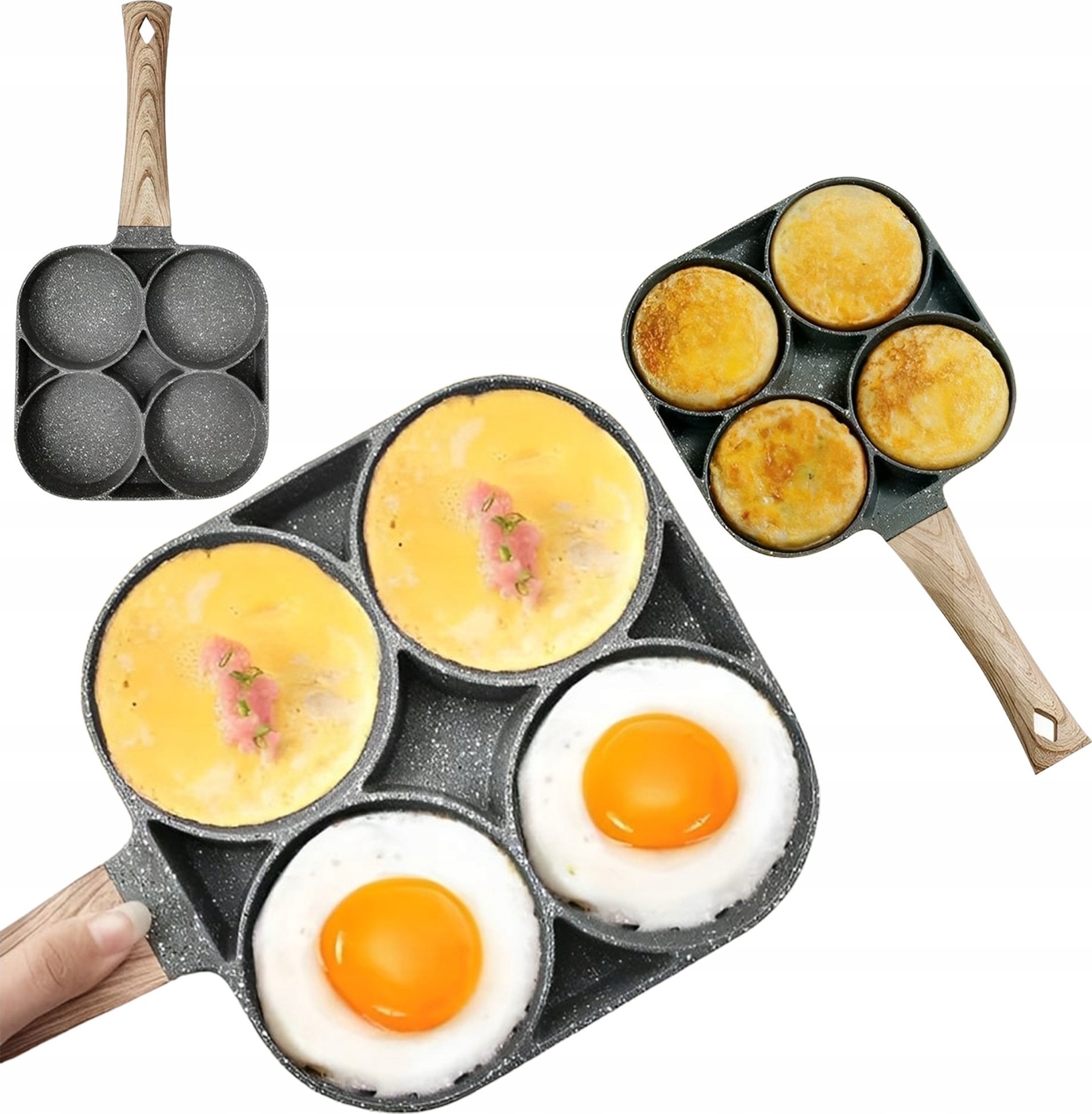 PATELNIA DO SMAŻENIA NA INDUKCJĘ GAZ NIEPRZYWIERAJĄCA Z CZTEREMA OTWORAMI