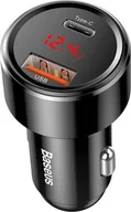 Ładowarki samochodowe - Ładowarka Baseus Magic 1x USB-A 1x USB-C 4.5 A BSU704BLK - miniaturka - grafika 1