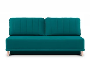 Prosta kanapa z funkcją spania 140x200 cm matowa morska PULMO - Sofy i kanapy - miniaturka - grafika 1