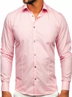 Koszule męskie - Koszula męska elegancka z długim rękawem różowa Bolf 6944 - miniaturka - grafika 1