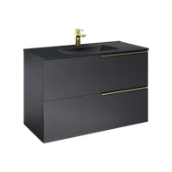 Szafki łazienkowe - ELITA SOHO 100 2S BLACK MATT PDW SZAFKA PODUMYWALKOWA PODWIESZANA 168746 - miniaturka - grafika 1