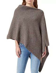 United Colors of Benetton Damskie ponczo z dzianiny i czapka, brązowy i niebieski 9E4, jeden rozmiar - Kurtki damskie - miniaturka - grafika 1