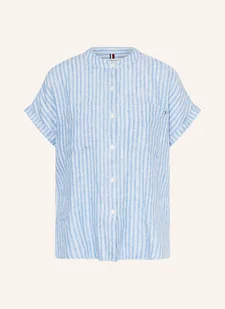 Tommy Hilfiger Bluzka Z Lnu blau - Bluzki damskie - miniaturka - grafika 1