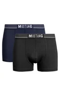 Majtki damskie - 2-pack bokserki męskie granatowo-czarne 4046-1051, Kolor granatowo-czarny, Rozmiar M, Mustang - Primodo.com - miniaturka - grafika 1