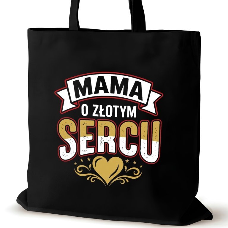 Czarna torba bawełniana dla MAMY na ramię walentynki biura śmieszna
