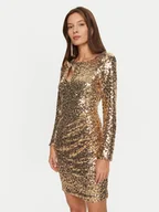 Sukienki - Rinascimento Sukienka koktajlowa CFC0019792002 Złoty Regular Fit - miniaturka - grafika 1