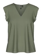 Koszulki i topy damskie - Pieces Koszulka "Nya" w kolorze oliwkowym - miniaturka - grafika 1