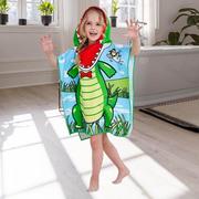 Akcesoria łazienkowe - Ręcznik dziecięcy z kapturem - krokodyl - miniaturka - grafika 1