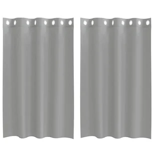 vidaXL Zasłony woalowe z przelotkami 2 szt. Jasnoszary 140x175 cm - Zasłony - miniaturka - grafika 1