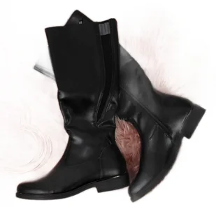 Kozaki zimowe Sergio Leone W SK350 czarne - Kozaki damskie - miniaturka - grafika 1