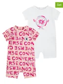 Pajacyki dla niemowląt - Converse Rampersy (2 szt.) w kolorze biało-jasnoróżowym - miniaturka - grafika 1