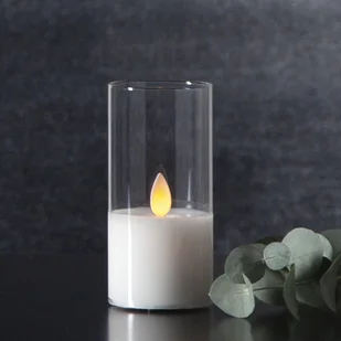 Świeca Led woskowa szklana M-TWINKLE biała 10cm ruchomy płomyk - Świece - miniaturka - grafika 1