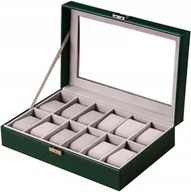 Biżuteria - akcesoria - PUDEŁKO ETUI ORGANIZER SZKATUŁKA NA ZEGARKI 12 G1 - miniaturka - grafika 1