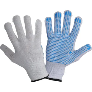Rękawice nakrapiane biało-niebieskie L240410P "10" CE LAHTI PRO - Rękawice robocze - miniaturka - grafika 1