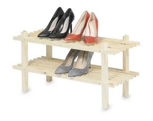 Półka na buty składana drewniana 70x26x34 cm - Szafki na buty - miniaturka - grafika 1