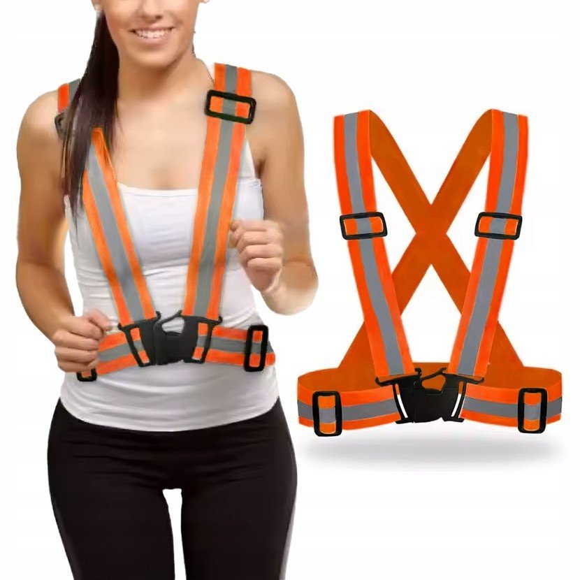 SZELKI ODBLASKOWE UNIWERSALNE KAMIZELKA OSTRZEGAWCZA DROGOWA ELASTYCZNE