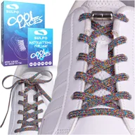 Akcesoria obuwnicze - Sznurówki bez wiązania z zapinkami pastelowe ze srebrną nitką - miniaturka - grafika 1