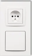 Gniazdka elektryczne - Karlik DGV-2 Gniazdo ssące odkurzacza centralnego z gniazdem pojedynczym z uziem - miniaturka - grafika 1