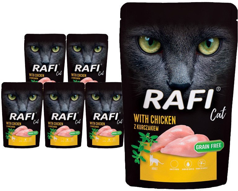 Mokra karma dla kota Rafi Cat Adult z kurczakiem zestaw 10 x 100 g