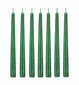 Świece - Świece stołowe stożek kokon 24 cm sztuk 12 zielone - miniaturka - grafika 1