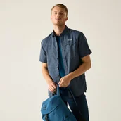 Koszule męskie - Regatta Koszula męska z krótkim rękawem Mindano Niebieski, Cotton, Rozmiar: L - miniaturka - grafika 1