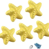 Zawiasy, okucia i inne akcesoria - Amarillo Perilla del cajon Perillas del Cabinet de cerámica Manija de la habitación para niños Forma de Estrella de mar para cajones de tocador (w zes - miniaturka - grafika 1