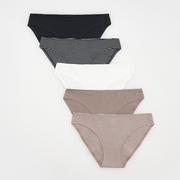 Majtki damskie - Reserved - Bawełniane majtki typu bikini 5 pack - Czarny - miniaturka - grafika 1