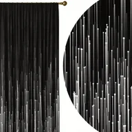 Zasłony - GOTOWE ZASŁONY NA ŻABKI TAŚMIE 140X240 ZASŁONA DO SALONU POKOJU CZARNA 093 - miniaturka - grafika 1
