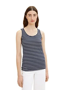 TOM TAILOR Damski Top 1036260, 12502 - Stripe Blue, 3XL - Koszulki i topy damskie - miniaturka - grafika 1