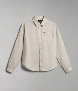 camicie uomo napapijri g-creton np0a4h1c n90 beige silver - Koszule męskie - miniaturka - grafika 1