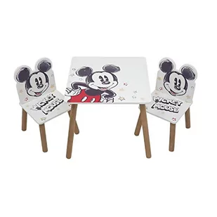 ARDITEX WD13695 Zestaw stołowy (50x50x44cm) i 2 krzesła (26.5x26.5x50cm) z drewna Disney-Mickey - Stoliki dla dzieci - miniaturka - grafika 1