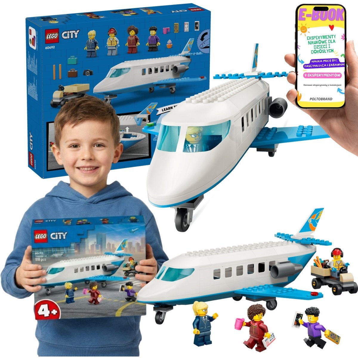 LEGO City Samolot Pasażerski Lotnisko Samolot Dla Dzieci (60492) + E-BOOK