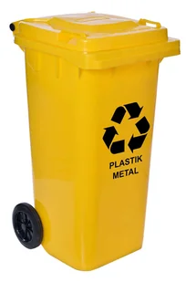 Żółty pojemnik na plastik 120L B9-D63 - Pozostałe meble ogrodowe - miniaturka - grafika 1