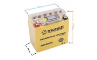 Części motocyklowe - Akumulator Moretti AGM (I-Gel) MB9-BS ze wskaźnikiem - miniaturka - grafika 1