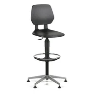 Fotele i krzesła biurowe - B2B Partner Krzesło robocze ALLOY Plastik, wysokie, ślizgacze, czarne 280718 - miniaturka - grafika 1