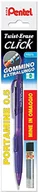 Długopisy - Pentel PD275 Pentel PD275 długopis automatyczny Twist Erase Click 0,5 fioletowy i wkład do napełniania 12 sztuk - miniaturka - grafika 1