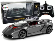 Zabawki zdalnie sterowane - Import leantoys Auto Sportowe R/C 1:24 Lamborghini Srebrne 2.4 G Światła 9737 - miniaturka - grafika 1