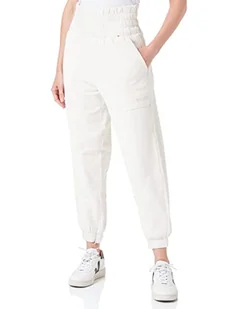 BOSS Damskie spodnie z dżerseju, białe otwarte, XL, Open White, XL - Spodnie damskie - miniaturka - grafika 1