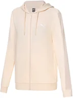 Bluzy damskie - Bluza damska ecru Puma Full Zip Hoodie Bawełna XS - miniaturka - grafika 1