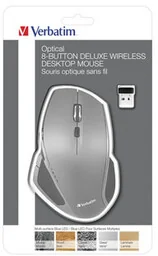Verbatim Mysz Deluxe, 1600DPI, 2.4 [GHz], optyczna, 8tl., bezprzewodowa, šedá, 2 ks AA - Myszki - miniaturka - grafika 1