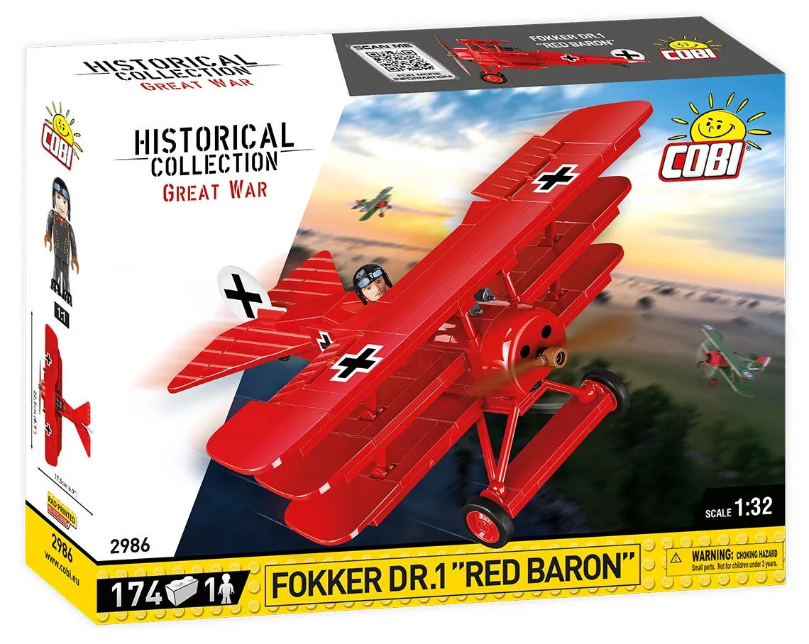 Cobi KLOCKI HC GREAT WAR 2986 SAMOLOT FOKKER DR.I RED BARON 174 KL 2986