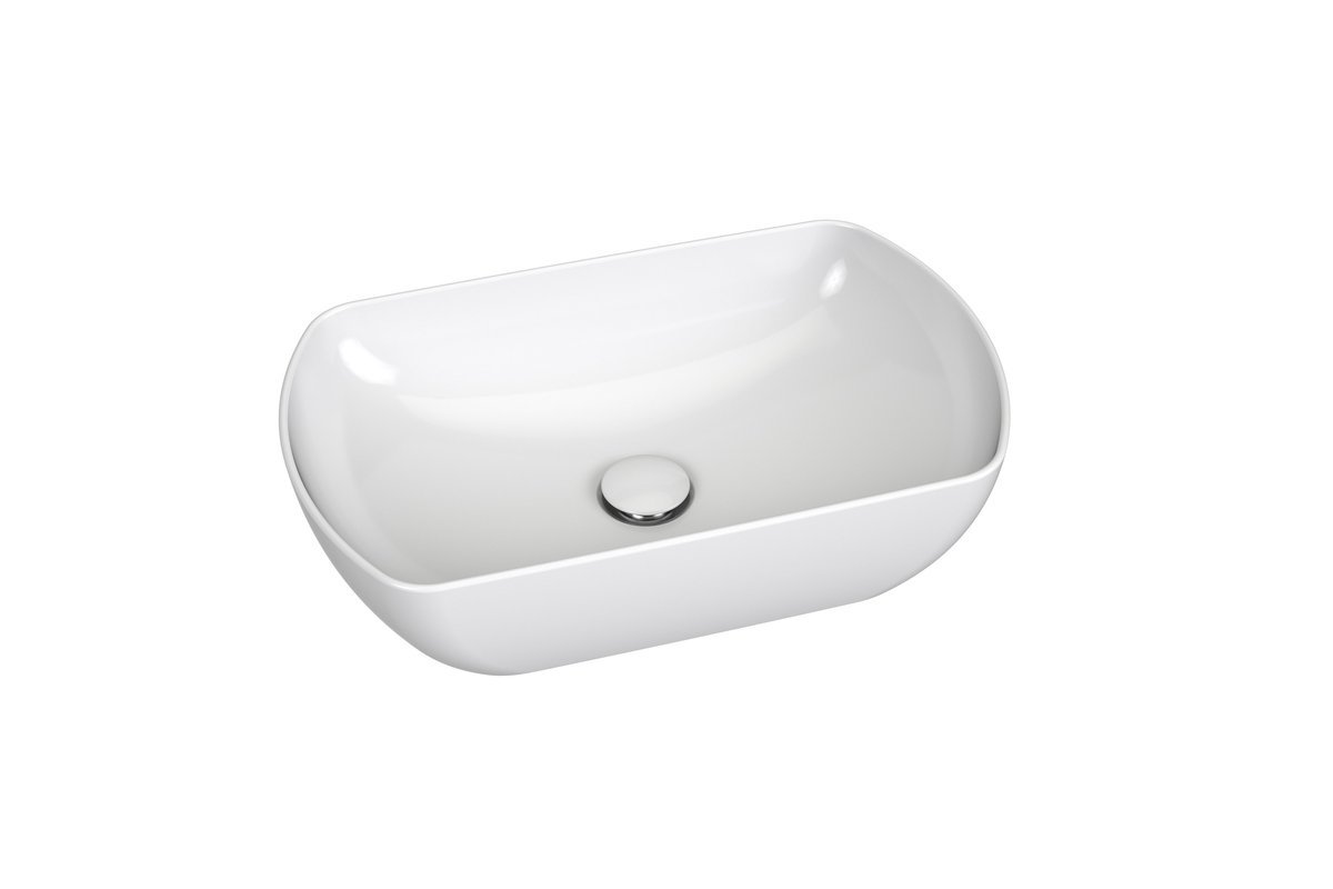 Ravak Prostokątna umywalka ceramiczna nablatowa Uni 500 O Slim biała 1szt