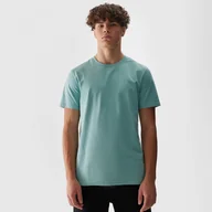 Koszulki sportowe męskie - Męski t-shirt basic 4F 4FWSS24TTSHM1154 - miętowy - miniaturka - grafika 1