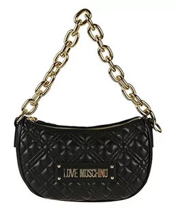 Love Moschino Damska torba na ramię Borsa gruby łańcuszek pikowanie Nero czarna, 16 x 26 x 11 - Torebki damskie - miniaturka - grafika 1