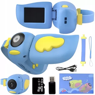 ZeeTech Aparat Dla Dzieci Kamera Zabawka Ptaszek niebieski 40Mpx +Karta 32Gb - Aparaty Cyfrowe - miniaturka - grafika 1