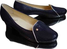 BnW Czółenka skórzane granatowe - Czółenka BnW Czółenka skórzane granatowe - Czółenka - miniaturka - grafika 1