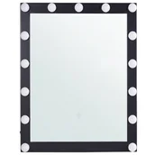 Lustra - Metalowe Lustro Ścienne Led 50 X 60 Cm Czarne Odenas - miniaturka - grafika 1