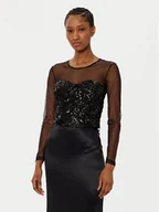 Bluzki damskie - Rinascimento Bluzka CFC0019767002 Czarny Regular Fit - miniaturka - grafika 1