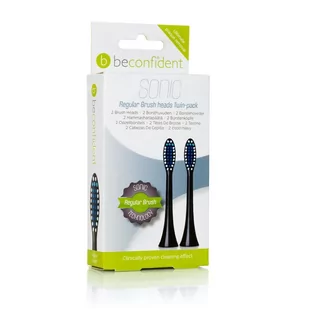 Beconfident Sonic Toothbrush heads 2-pack Regular Black - Szczoteczki do zębów - miniaturka - grafika 1