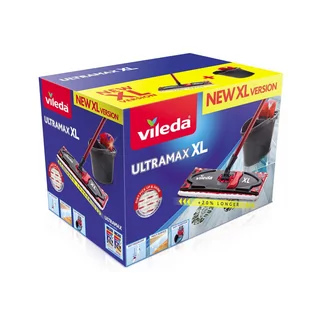 VILEDA mop płaski szeroki wiadro wyciskacz ULTRAMAX BOX XL 42CM! - Miotły, szufle, mopy - miniaturka - grafika 1
